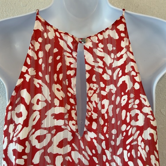 NWOT Tyche Red & White Animal Print Slip Dress - Picture 8 of 16